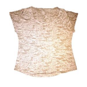 Gap Metallic Gold Split Short Sleeve Scoop Neck Tunic Size L